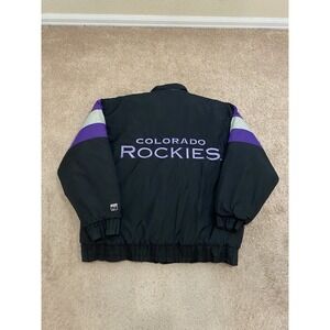 Vintage 90s Logo 7 Colorado Rockies Full Zip Jacket Embroidered MLB Size XL